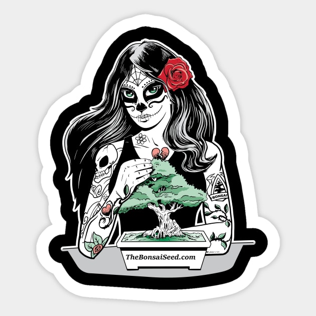 Bonsai Day of the Dead Girl Sticker by ClassicMovieRev